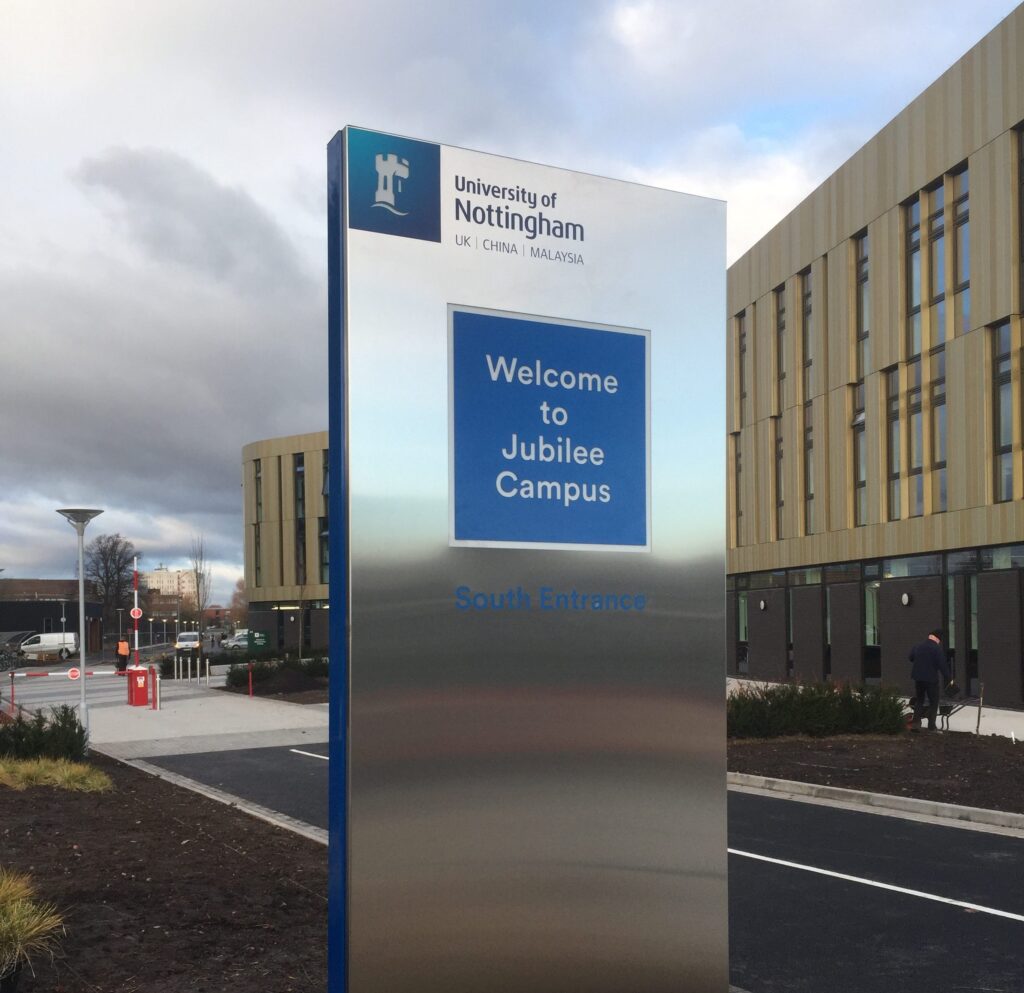 Nottingham University Monolith Sign